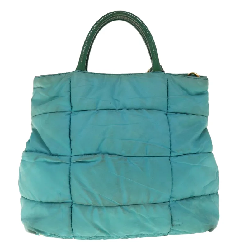 Prada crossbody bags with a woven leather strap for a unique texturePRADA Hand Bag Nylon 2way Turquoise Blue  ac2661