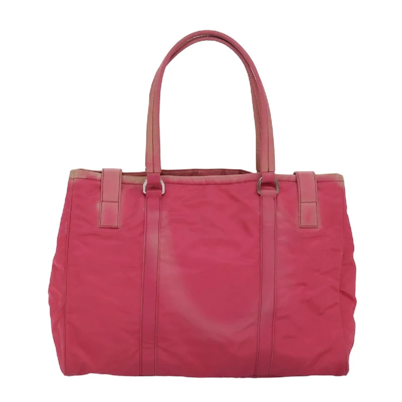 Ladies Prada shoulder bags with a wide - width strap for enhanced comfortPRADA Tote Bag Nylon Pink  83295