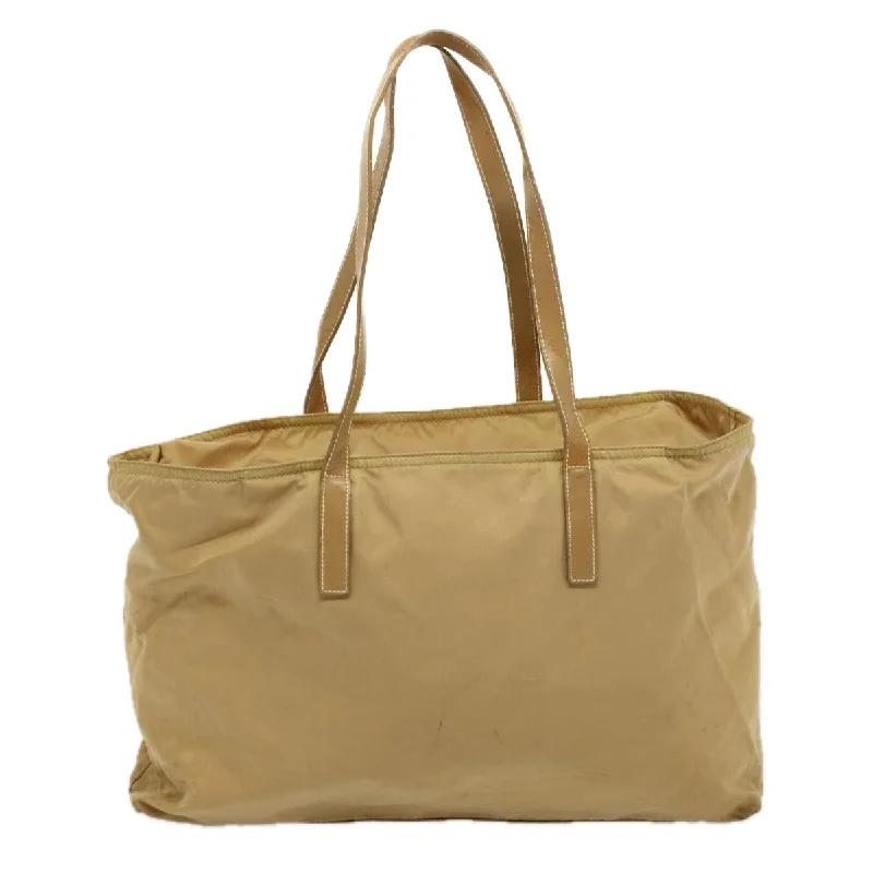 Ladies Prada Galleria bags with a textured leather surface for a more tactile lookPRADA Hand Bag Nylon Beige  58570