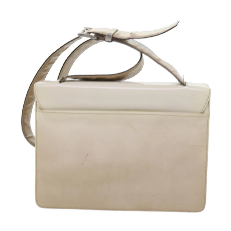 Prada bags with a zippered interior pocket for separating itemsPRADA Shoulder Bag Leather Beige  bs10222