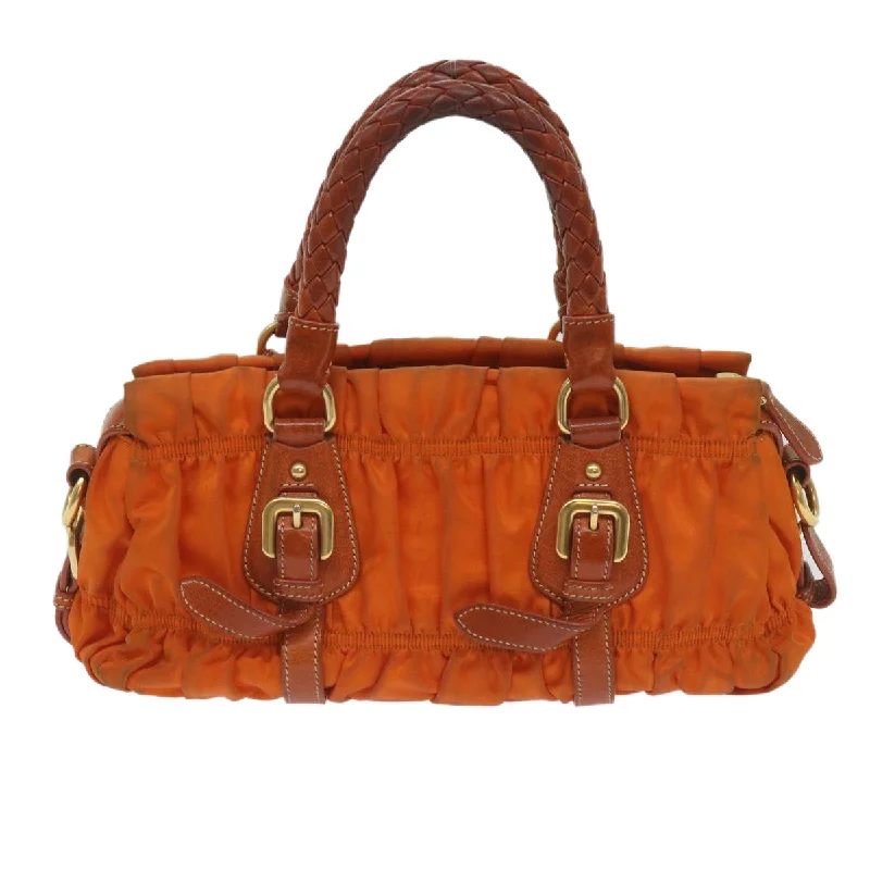 Ladies Prada shoulder bags with a wide - width strap for enhanced comfortPRADA Hand Bag Nylon 2way Orange  bs12509