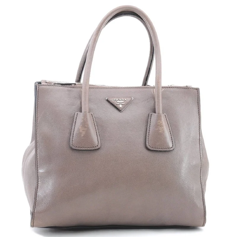 Ladies Prada Re - Edizione 2005 bags in a pastel color for a soft lookAuthentic PRADA Leather Shoulder Hand Bag Gray 3091D