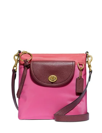 Coach bags with a zippered interior pocket for separating itemsCoach Colorblock Nylon Cargo Crossbody