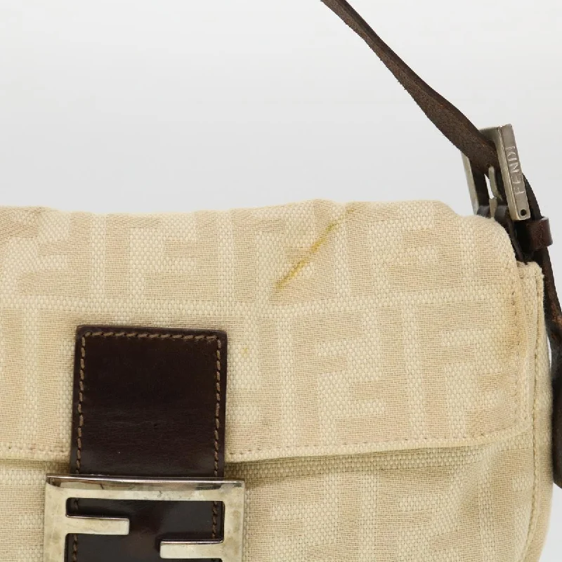 Fendi crossbody bags with a detachable wallet on chain for a hands - free wallet optionFENDI Zucca Canvas Mamma Baguette Shoulder Bag Beige 33492 26424 008  39285