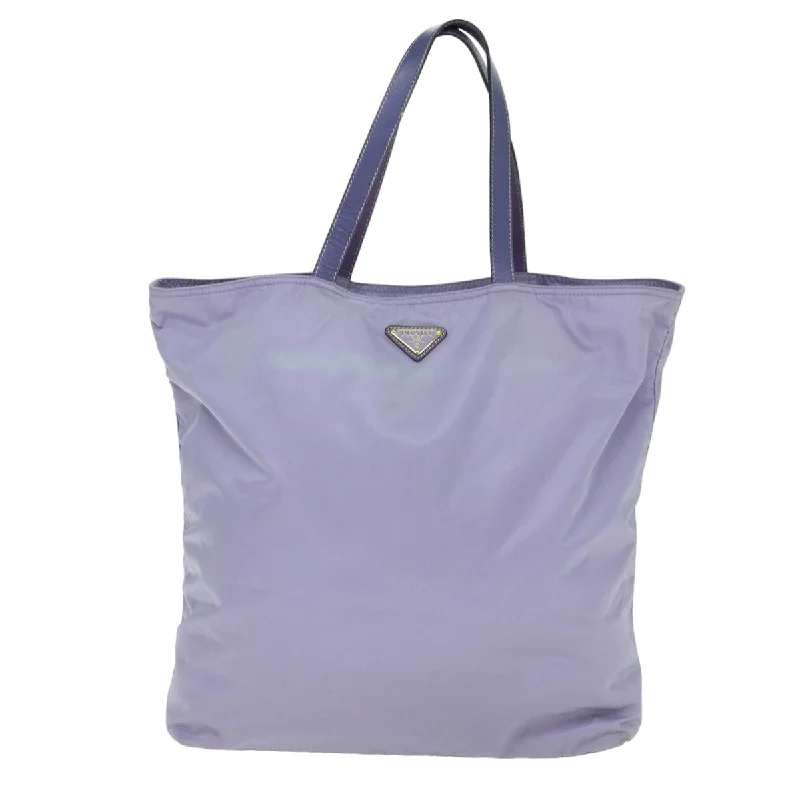 Prada nylon backpacks with a padded back panel for comfort during long - term usePRADA Tote Bag Nylon Purple  75643