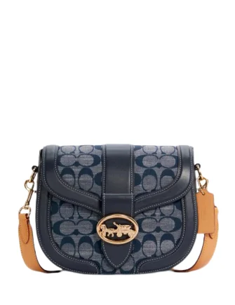 Coach bags with a front - zip pocket for small items like keys and cardsCoach Georgie Saddle Bag In Signature Chambray