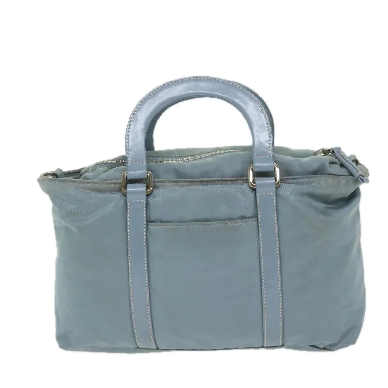 Prada handbags with a beaded trim for a touch of glamour and elegancePRADA Hand Bag Nylon 2way Light Blue  63525