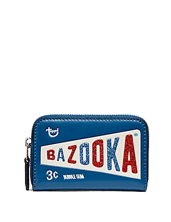 Coach Borough bags with a contrast - stitched handle for a unique lookCoach Zip Around Coin Case With Bazooka Motif