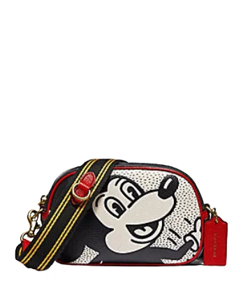 Coach handbags with a perforated leather detail for a breathable and unique designCoach Disney Mickey Mouse X Keith Haring Badge Camera Crossbody