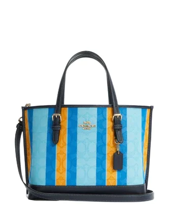 Coach tote bags with a water - resistant lining for practicalityCoach Mollie Tote 25 In Signature Jacquard With Stripes