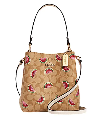 Ladies Coach Tabby bags with a detachable shoulder strapCoach Small Town Bucket Bag With Watermelon Print