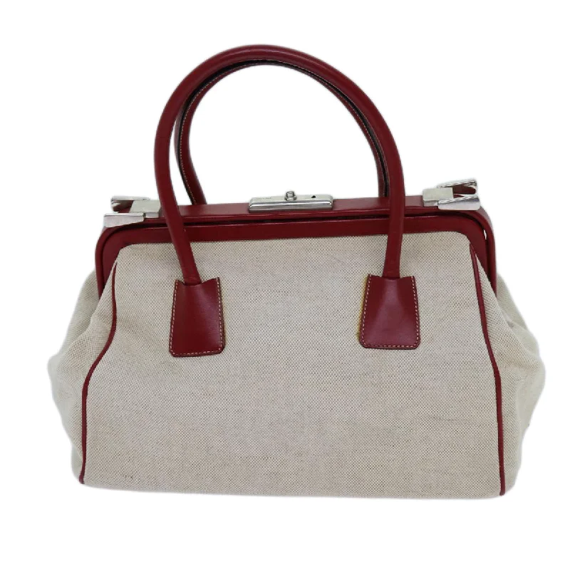 Ladies Prada shoulder bags with a single - handle design for simplicityPRADA Hand Bag Canvas Beige  71304