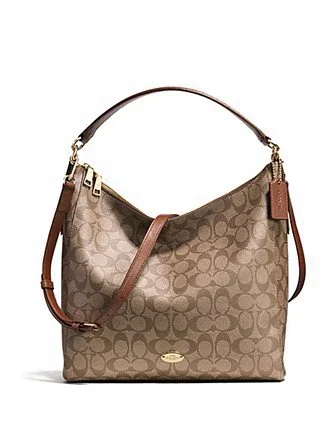 Coach handbags with a metal - framed clasp for durability and styleCoach Celeste Convertible Hobo in Signature Coated Canvas