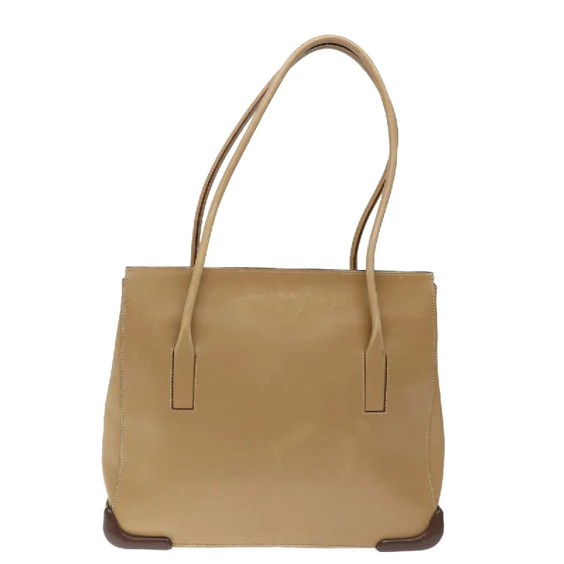 Ladies Prada shoulder bags with a tassel - adorned zipper for added charmPRADA Shoulder Bag Leather Khaki  72013