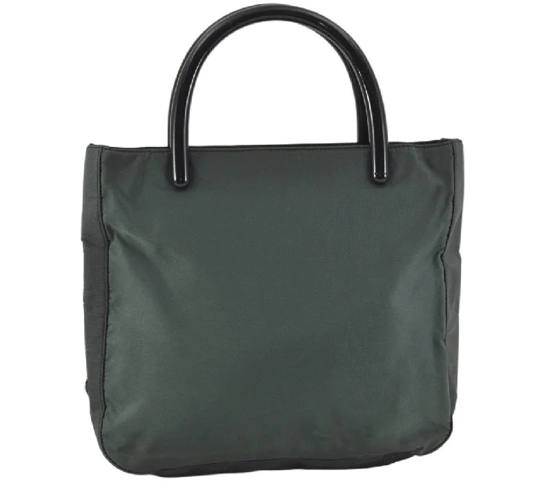 Ladies Prada Galleria bags with gold - toned hardware for a luxurious touchAuthentic PRADA Vintage Nylon Tessuto Plastic Hand Bag Purse Green 2837K