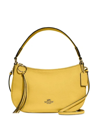 Coach bags with a chain - link trim and a leather body for a modern edgeCoach Sutton Crossbody in Polished Pebble Leather