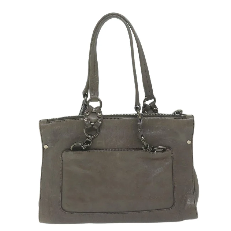 Prada Cahier bags with a detachable shoulder strap for versatile carryingPRADA Shoulder Bag Leather Gray  ep3136