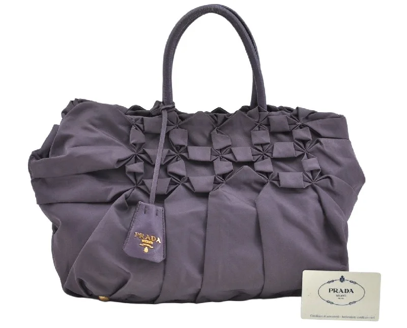 Prada Cleo bags with a detachable coin purse for added functionalityAuthentic PRADA Vintage Nylon Tessuto Hand Bag Purple L0216