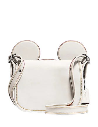 Coach tote bags with a water - resistant lining for practicalityCoach Patricia Saddle in Glove Calf Leather With Mickey Ears