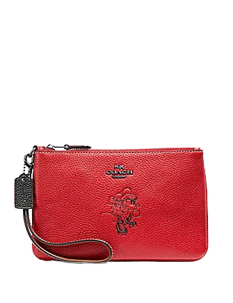 Coach Dempsey bags with a crystal - embellished C - logo for added luxuryCoach Boxed Minnie Mouse Small Wristlet