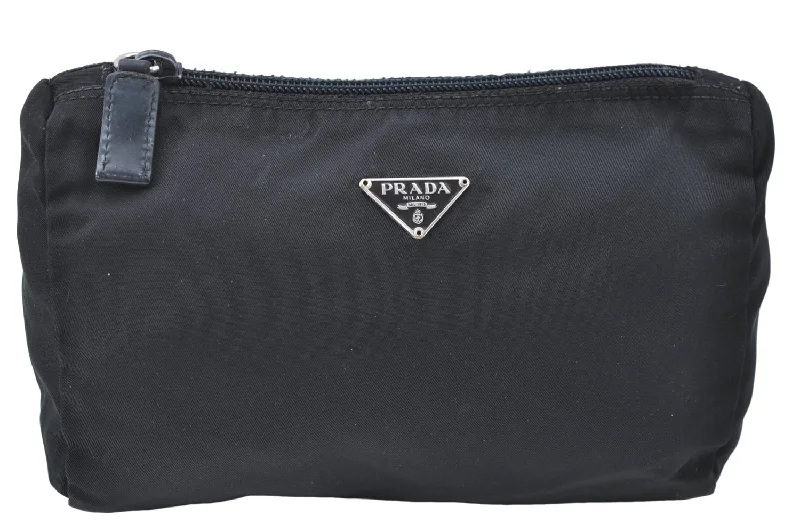 Prada Re - Edizione 2005 bags with a retro - inspired designAuthentic PRADA Nylon Pouch Purse Black J1890