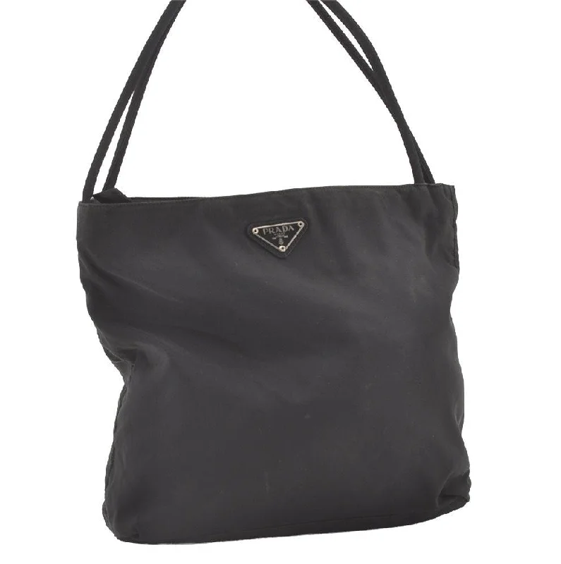 Prada Cahier bags with a leather - wrapped handle for a luxurious feelAuthentic PRADA Vintage Nylon Tessuto Shoulder Hand Bag Purse Black Junk 2338J