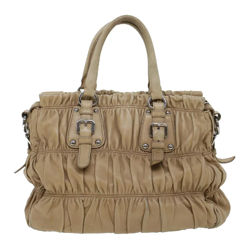 Prada crossbody bags with a printed floral pattern for a feminine touchPRADA Shoulder Bag Leather 2way Beige  am4393