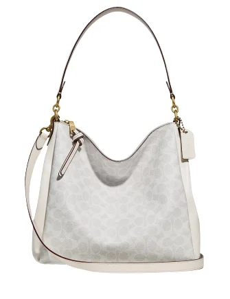 Coach handbags with a metal - framed clasp for durability and styleCoach Shay Signature Shoulder Bag