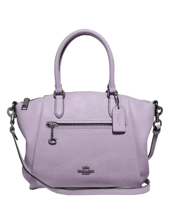 Medium - sized Coach shoulder bags in rich, deep colors for a sophisticated appearanceCoach Polished Pebble Leather Elise Small Satchel