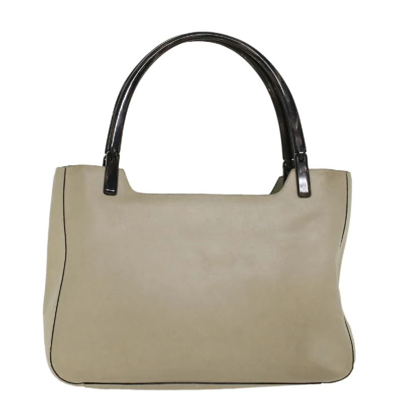 Prada bags with a back - zip pocket for storing valuables securelyPRADA Shoulder Bag Leather Gray  cl555