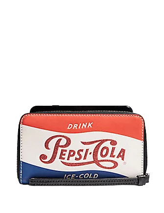 Coach backpacks with a sleek, modern design for a stylish lookCoach Phone Wallet With Pepsi