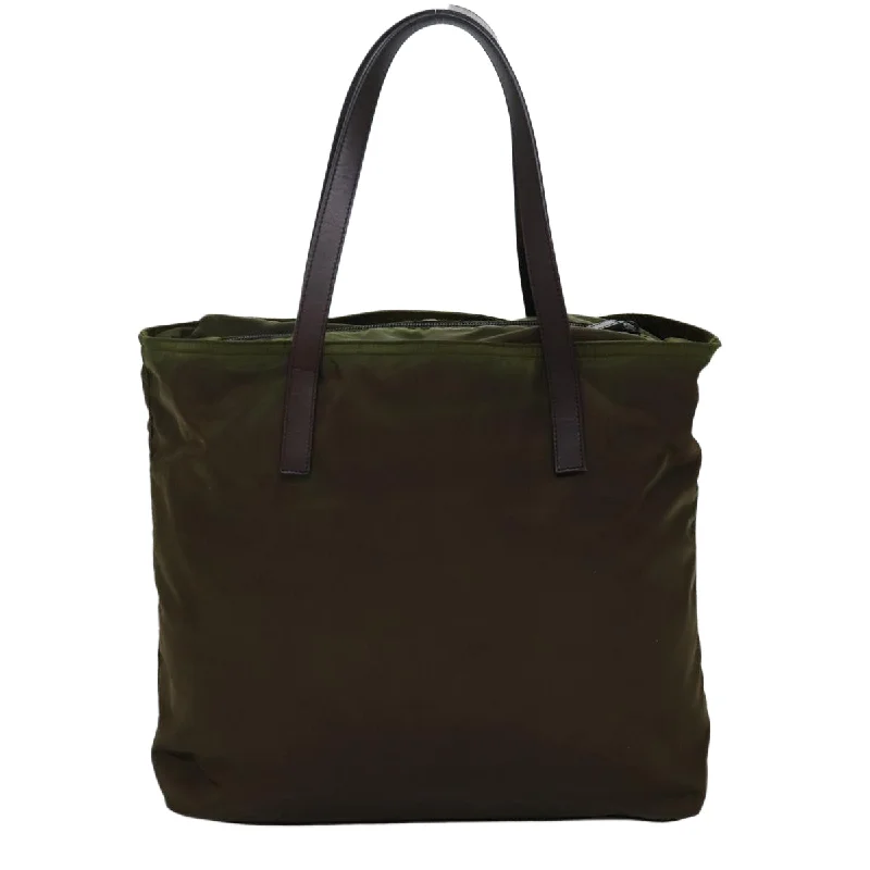 Prada Galleria bags with a structured silhouette for a professional lookPRADA Tote Bag Nylon Khaki  74971