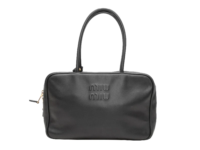 Designer bags with top handlesBlack Miu Miu Beau Shoulder Bag