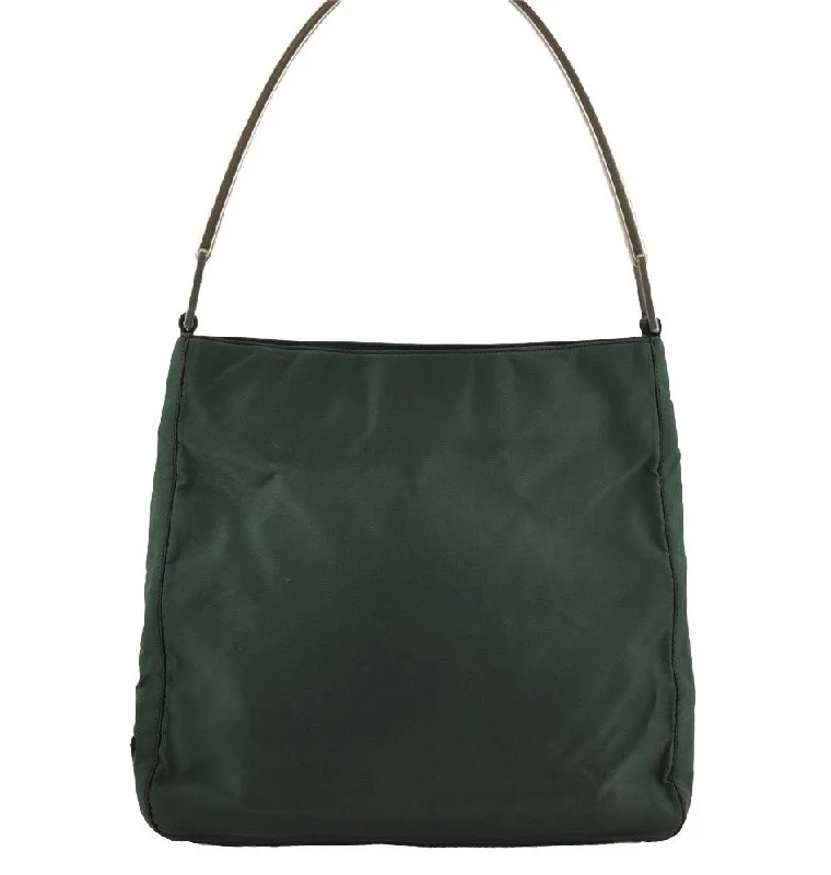 Prada tote bags with a water - resistant coating for outdoor activitiesAuthentic PRADA Vintage Nylon Tessuto Shoulder Hand Bag Green 3977J