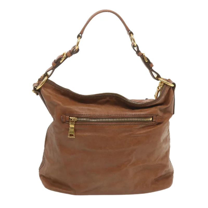 Prada Galleria bags with a structured silhouette for a professional lookPRADA Shoulder Bag Leather Brown  ki4195