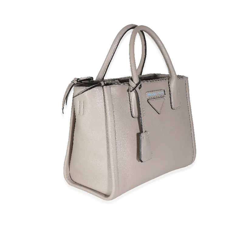 Prada handbags with a perforated leather detail for a unique and breathable designPRADA Grey Grace Calfskin Lux Concept Tote