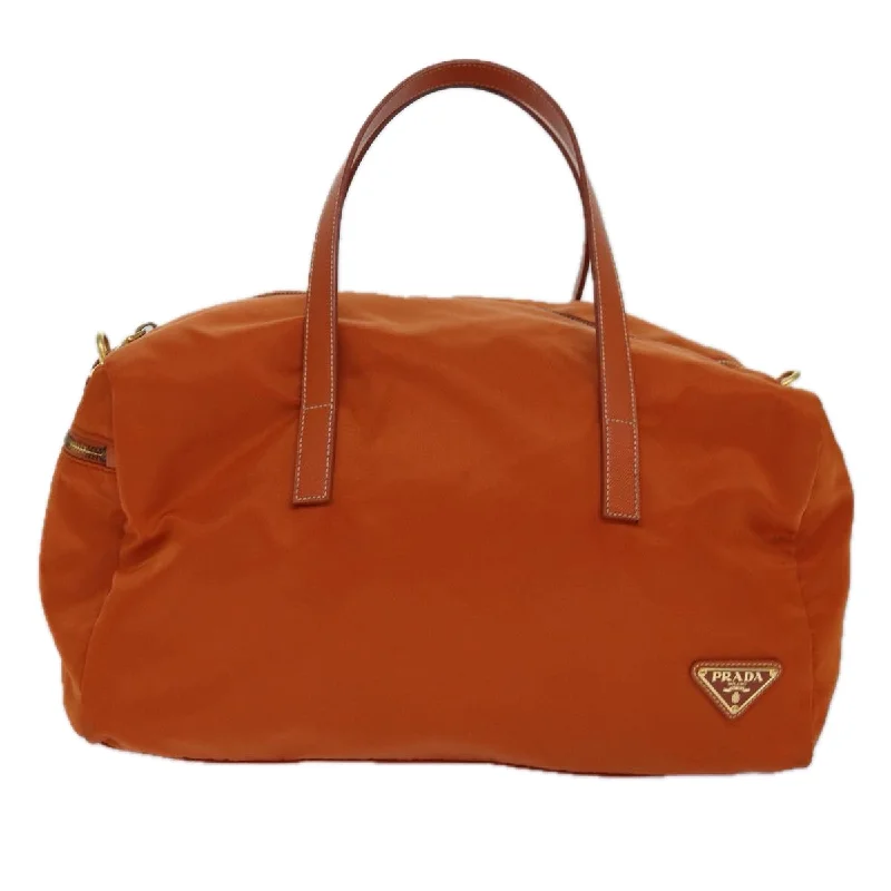 Prada tote bags with a water - resistant coating for outdoor activitiesPRADA Hand Bag Nylon 2way Orange Gold  85539