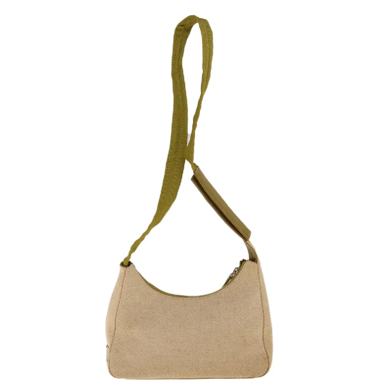 Ladies Prada shoulder bags with a magnetic - closure flap for easy opening and closingPRADA Shoulder Bag Canvas Beige  ac2628