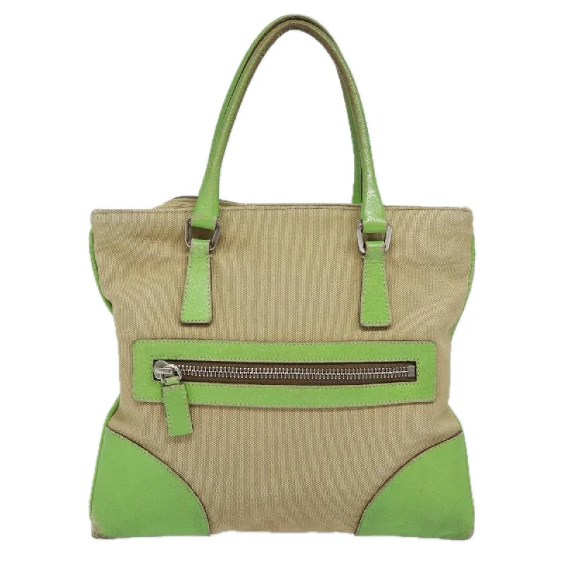 Prada tote bags with a spacious interior and a magnetic - snap closurePRADA Hand Bag Canvas Beige  78255