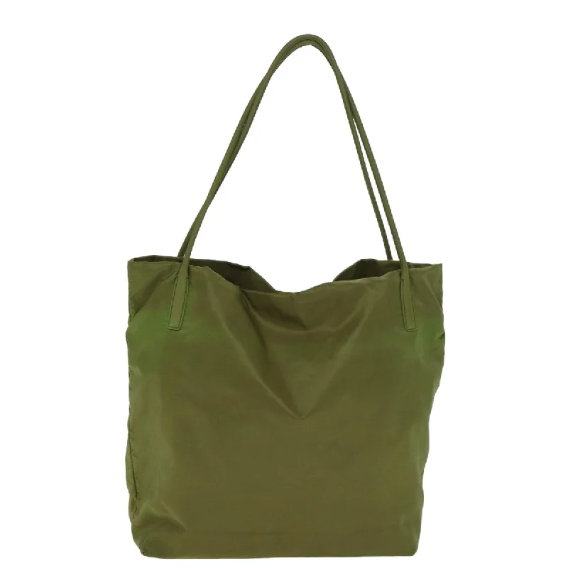 Ladies Prada shoulder bags with a tassel - adorned zipper for added charmPRADA Tote Bag Nylon Khaki  79651