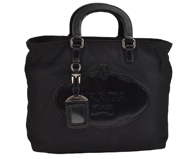 Prada Cleo bags with a detachable coin purse for added functionalityAuthentic PRADA Nylon Tessuto Leather 2Way Shoulder Hand Bag Purse Black 2385J