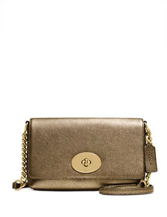 Coach tote bags with a spacious interior and multiple compartments for organizationCoach Crosstown Crossbody In Metallic Pebble Leather