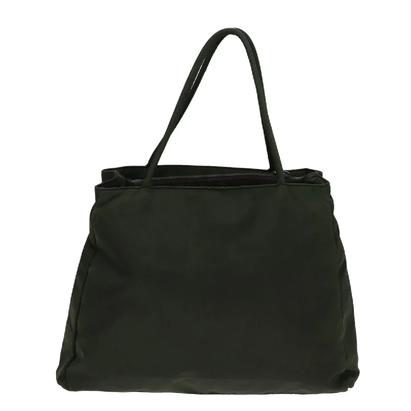 Ladies Prada handbags with a detachable wallet inside for added conveniencePRADA Tote Bag Nylon Khaki  75448