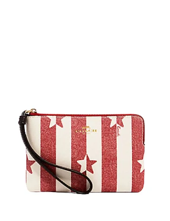 Coach backpacks with a hidden back pocket for securityCoach Corner Zip Wristlet With Stripe Star Print