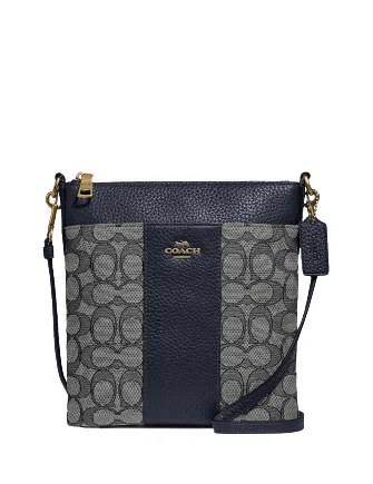 Coach crossbody bags in a vibrant, eye - catching color for a bold statementCoach Signature Jacquard Kitt