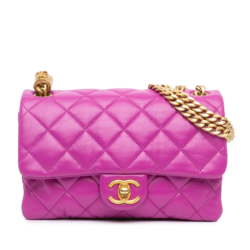 Chanel bags with adjustable chain strapsPurple Chanel Small Quilted Lambskin Pillow Crush Flap Shoulder Bag