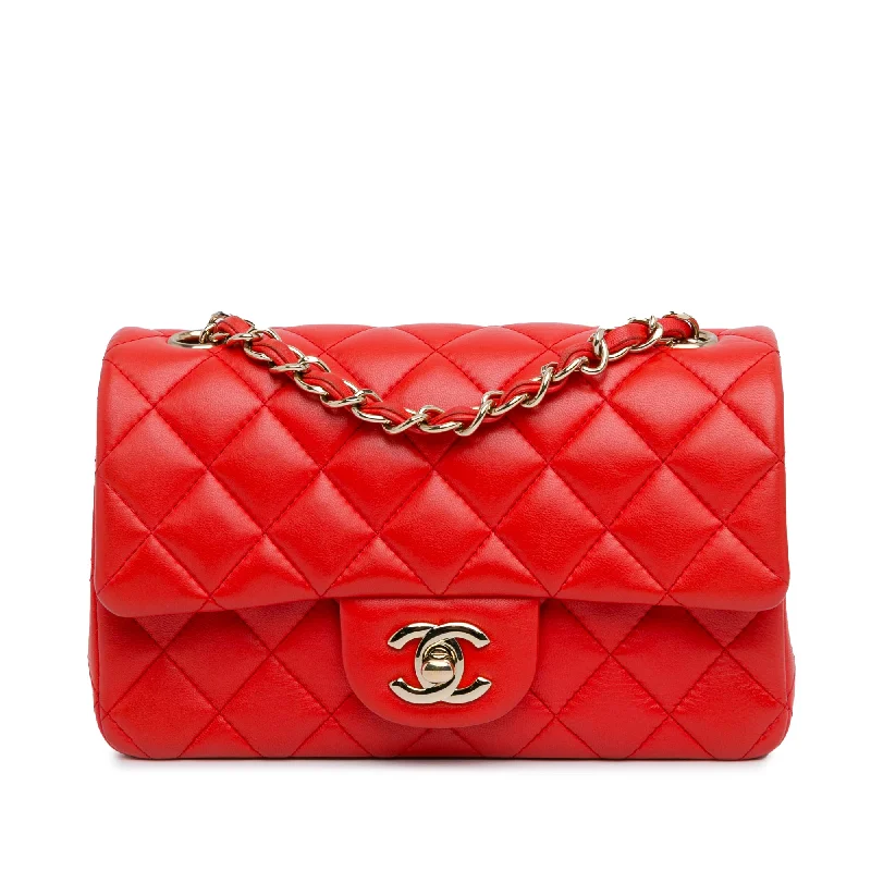 Chanel bags available at online luxury retaileOrange Chanel Mini Rectangular Classic Lambskin Single Flap Crossbody Bag