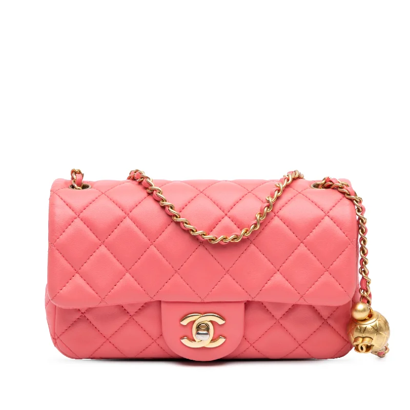 Chanel Vintage Inspired Handbag for Retro LoversPink Chanel Mini Rectangular Lambskin Pearl Crush Flap Crossbody Bag