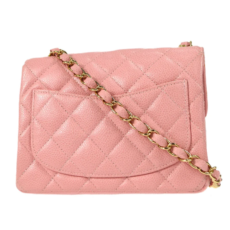 Chanel bags for women who love timeless fashionCHANEL★ 2003-2004 Classic Square Flap Mini 17 Pink Caviar 57685