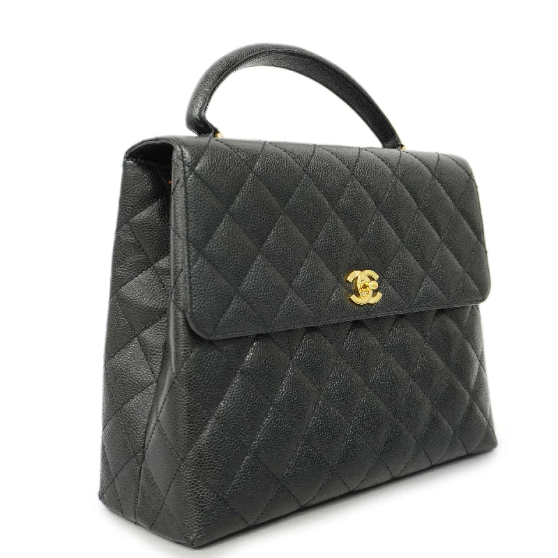 Chanel bags available at online luxury retaileCHANEL[3ca0422]  handbag Matelasse caviar skin black gold metal